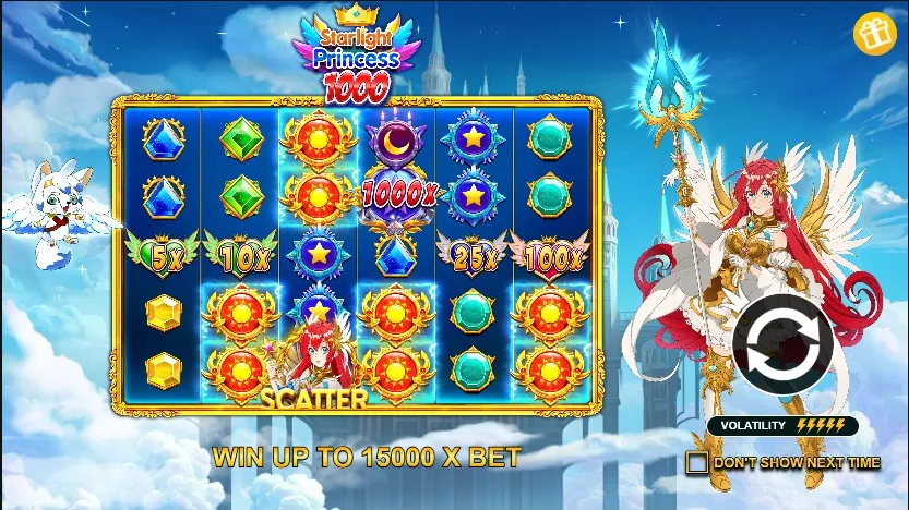 Starlight Princess pokie gameplay screenshot