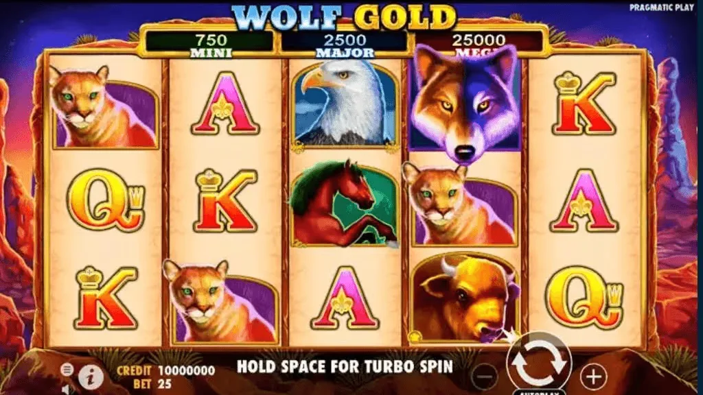 Wolf Gold pokie gameplay screenshot